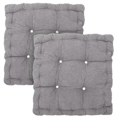 Immagine prodotto di Set di 2 cuscini spessi per sedie, adatti sia per interni che per esterni, di colore grigio chiaro, dimensioni 40 x 40 cm
