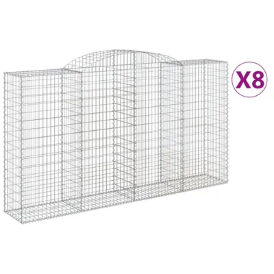 Produktbild von Gabionen mit Hochbogen 8 Stk. 300x50x160/180cm Verzinktes Eisen
