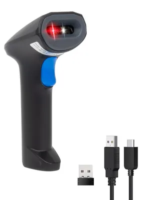 Image de VulTech BC-07L-WBT Lecteur de codes-barres sans fil 2,4 GHz / Bluetooth / USB 1D, 2D et QR Code, CMOS 640 x 480, IP42, compatible Windows, Mac et Linux