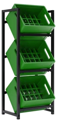 Produktbild von Getränkekistenregal Kistenregal Kastenlager Regal Ständer Halterung für 3 Kisten 47x116,5cm