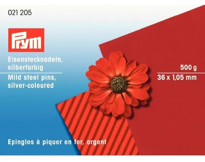 Stecknadeln 36 x 1,05 mm, silberfarben, Eisen, 500 Stück