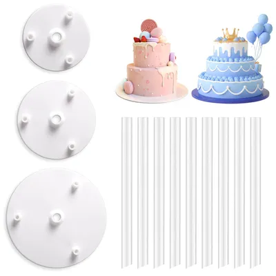 Image de Supports en plastique pour gâteaux, lot de 9