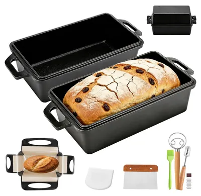 Imagen del producto de Cesta para hornear pan de hierro fundido con tapa, 30 cm