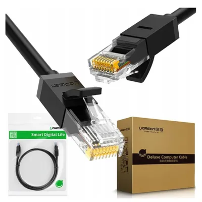 Zdjęcie produktu dla Ugreen Kabel Przewód Internetowy Sieciowy Ethernet Patchcord Rj45 Cat 6 Utp 1000Mbps 5M Czarny (20162)