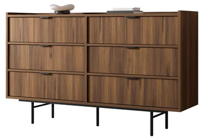 Produktbild von MIRJAN24 Sideboard Edison 6S, Stilvoll Wohnzimmer, Sideboard mit sechs Schubladen (Farbe: Nuss Warmia)