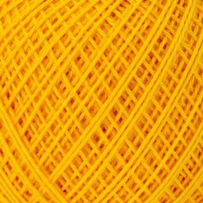 Produktbild von Olympus Sashiko Garn fein (Thread Thin), Baumwolle, Knäuel, ca 80m, Farbe 216, gelb, hergestellt in Japan