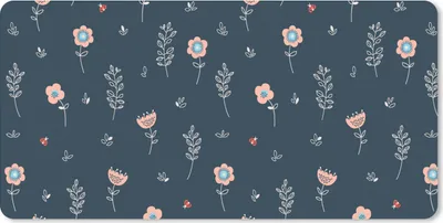 Produktbild von MuchoWow® Schreibtischunterlage Blume - Insekten - Muster 80x40 cm - XXL Mauspad - Gaming Mauspad