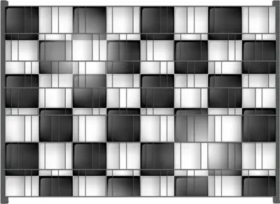 Produktbild von Wallario Zaunsichtschutz mit Motiv Schachbrett Muster für Ein- und Doppelstabmatten Zäune in der Größe 200 x 140 cm