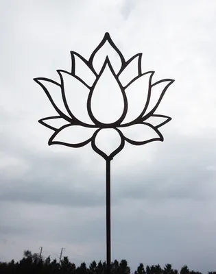Produktbild von Edelrost Lotus Blume Blüte 34x37cm + Stab Gartenstecker Yoga Seerose Rose Rost rostige Gartendekoration