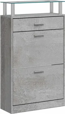 Obrázek produktu pro vidaXL Botník Concrete Grey 63x24x104 cm Dřevěný materiál