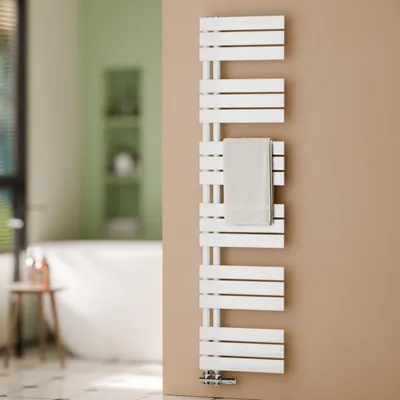 Produktbild von S'AFIELINA 1599x400mm Design Badheizkörper Handtuchheizkörper Flach Paneel Seitenanschlusss Heizkörper für Bad Handtuchtrockner Weiß 684 Watt