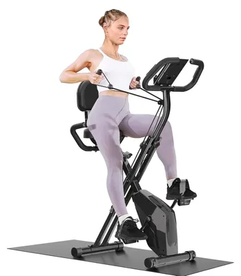 Zdjęcie produktu dla Rower treningowy - 8 poziomów oporu - system magnetyczny - kółka transportowe - 4 w 1