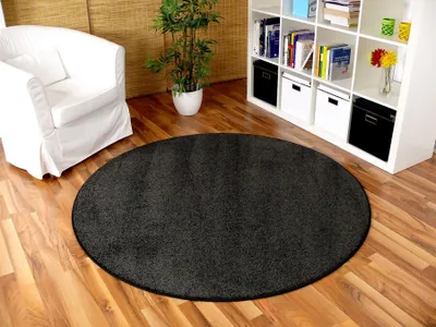 Produktbild von Hochflor Velours Teppich Triumph Anthrazit Rund in 7 Größen, Größe:400 cm Rund
