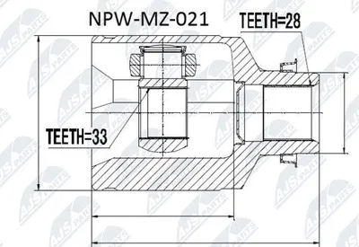Produktbild von NTY Gelenksatz Antriebswelle Getriebeseitig für MAZDA 6 Station Wagon (GY) NPW-MZ-021