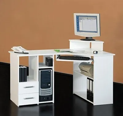 Produktbild von Eckschreibtisch weiss PC Tisch Eck-Schreibtisch