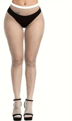Imagen del producto de Calcetines de rejilla, medias de cintura alta para mujer, medias de rejilla