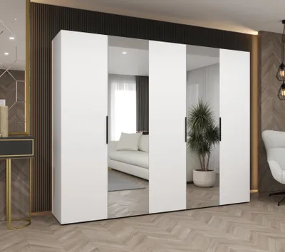 Obrázok produktu pre Šatníková skriňa 250 cm KUBRA - biela / čierna