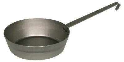Schmiedeeiserne Pfanne, rund, Ø 20 cm, schwarz
