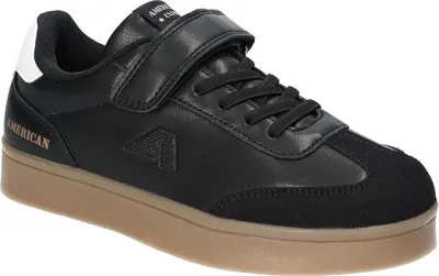 Produktbild von AMERICAN CLUB RL158 Solide Kinderschuhe mit Klettverschluss, modische Kinderschuhe, Sneakers, Innensohle aus Naturleder, Casual, Schwarz 33