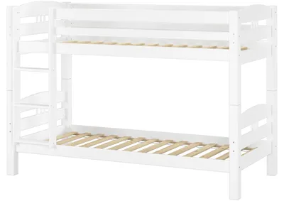 Produktbild von Etagenbett Kiefer weiß 90x200 Massivholzbett Kinderbett Zubehör wählbar V-60.10-09WRollrost inkl.