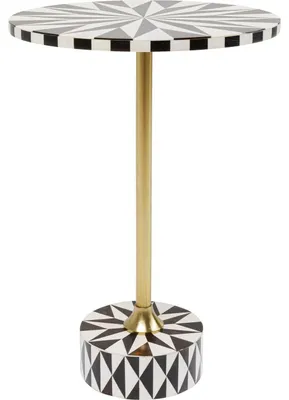 Obrázok produktu pre Kare Design príkonový stolík Domero Star, biela/hnedá, priemer 40 cm, vhodný do obývačky