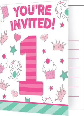 Produktbild von 8 Einladungskarten Doodle in Rosa