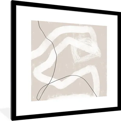 Produktbild von MuchoWow® Gerahmtes Poster Linie - Abstrakt - Design 40x40 cm - Poster mit Schwarzem Bilderrahmen Wandposter Rahmen Foto Bilder - Poster - Plakat im Rahmen