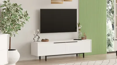 Produktbild von Skye Decor, On1-W, TV-Ständer, 100 % MELAMINBESCHICHTETE SPANPLATTEN, Weiß, 160 x 35,5 x 45,1 cm