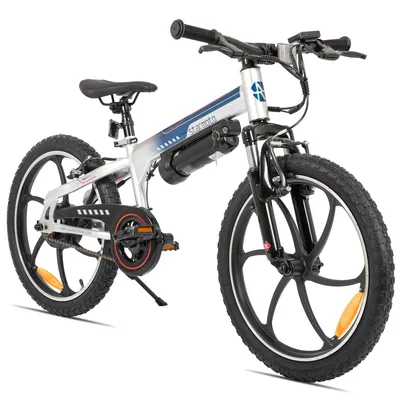 Produktbild von Hiland 20 Zoll Elektro-Mountainbike für Kinder mit 250W Motor, 5,2 Ah Herausnehmbarer Akku, Vorderradfederung, V-Bremsen, Ein-Gang-E-Bike für Kinder