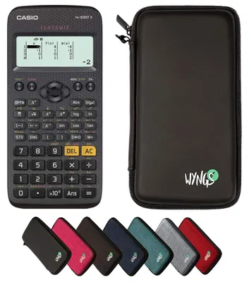 Produktbild von Casio fx-83GT X Schwarz inkl. WYNGS Schutztasche Schwarz - Wissenschaftlicher Taschenrechner - Basic Set