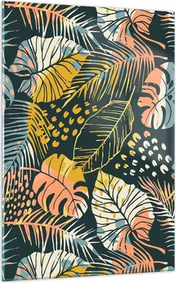 Produktbild von Bilder auf glas - Einteilig - Blätter modern bunt - 70x100cm - Glasbilder - Wandbilder - Bilder - zum Aufhängen bereit - Wanddekoration aus Glas - Glas Bilder - Wandbild auf Glas - GPA70x100-4630