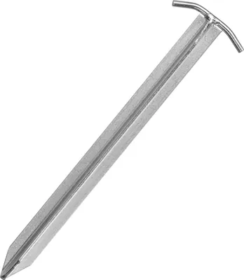 Zdjęcie produktu dla Kołek do namiotu 1 szt. 30 cm wykonany ze stali ocynkowanej z profilem T - solidny kołek do twardego podłoża - stabilne mocowanie do podłoża dla namiotów, altan, plandek i akcesoriów kempingowych