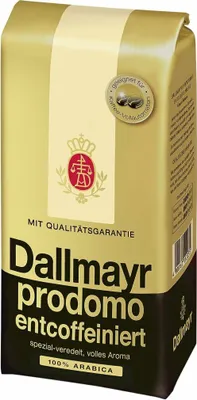 Obrázek produktu pro Dallmayr prodomo bezkofeinová zrnková káva Arabica 500,0 g
