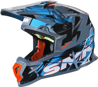 Zdjęcie produktu dla Kask motocrossowy SMK Allterra Fulmine N, niebieski/szary, L (59)