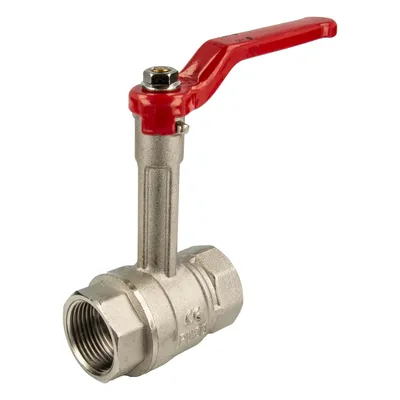 Produktbild von tecuro Kugelhahn mit verlängerter Spindel, beids. Innengewinde Rp 1 1/4 Zoll (DN 32) Messing vernickelt