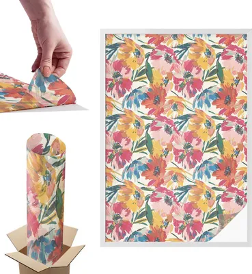Obrázok produktu pre Fólia na ochranu súkromia - 146x100 cm - farebné sklo / vitrážový dizajn - nepriehľadná a dekoratívna - samolepiaca dekoratívna sklenená fólia - ochrana proti UV žiareniu, jednoduchá inštalácia - explózia kvetov