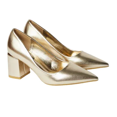 Produktbild von Dorothy Perkins - Damen Pumps "Baden", Metallisches Detail DP6255 (36 EU) (Gold)