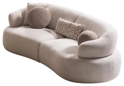 Produktbild von Moderne Beige Wohnzimmer Couch r 3-Sitzer Polstercouch