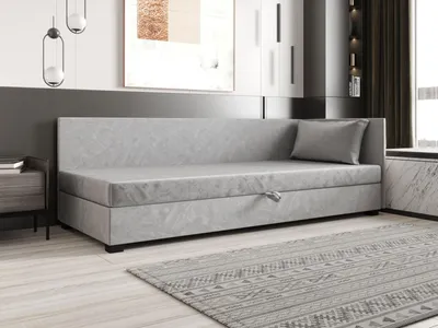Obrázek produktu pro Jednolůžková postel 100x195 ZAJDA PLUS 1 s úložným prostorem - světle šedá
