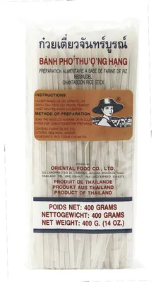 Obrázek produktu pro Farmářské rýžové nudle klasické thajské nudle 3mm 400g