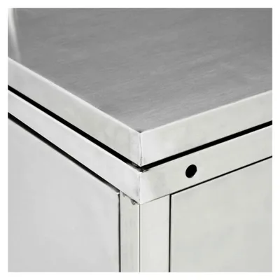 Produktbild von Mülltonnenbox für 3 Tonnen aus Edelstahl | 207x115x77,5cm Silber | Mülltonnenverkleidung