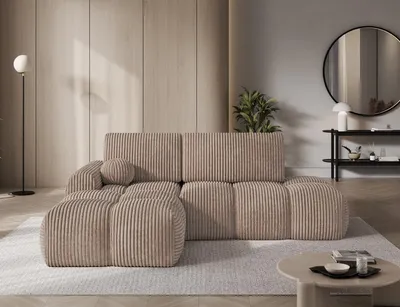 Produktbild von Ecksofa Couchgarnitur Vittario – modernes Design mit Schlaffunktion und Bettkasten