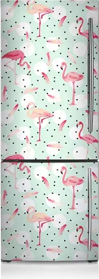 Produktbild von Kühlschrank Aufkleber Kühlschrankmagnete Dekoration Kühlschrankfolie 60x190 cm - Flamingos