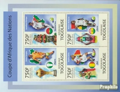 Produktbild von Briefmarken Togo 2013 Mi 5011-5014 Kleinbogen (kompl. Ausgabe) postfrisch Fußball - Afrikanischer Nationenpokal
