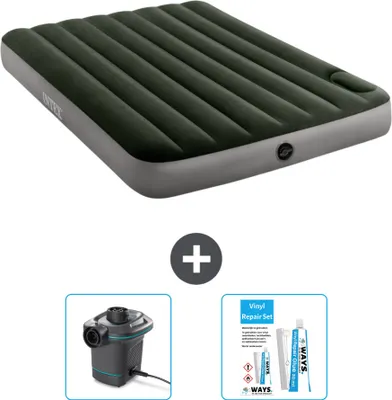 Produktbild von Intex Airbed - Doppelbett - 137 x 191 x 25 cm - Grün - Pumpe en Reperaturset