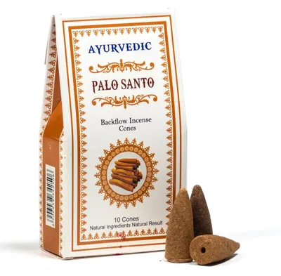 Produktbild von yogabox Ayurvedische Rückfluss Räucherkegel - 15 Minuten Palo Santo