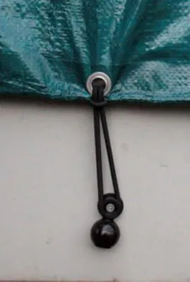 Produktbild von 10 schwarze Spanngummis mit Kugel, 14 cm für Zelte und Planen