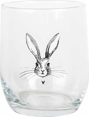 Immagine prodotto di Clayre & Eef Bicchiere d'acqua 300 ml Vetro trasparente coniglio