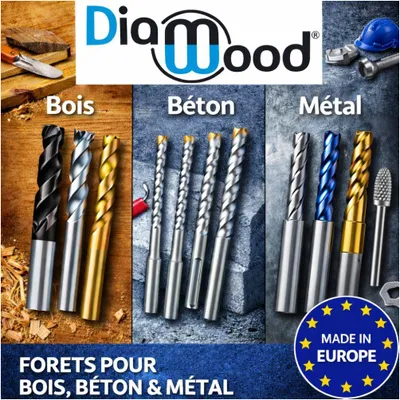 Image de Foret Trépan Tête Asynchrone - Béton, Maçonnerie, Marbre D. 55 x Lt. 550 x Lu. 450 mm x Q. SDS-MAX x Z4 - Diamwood