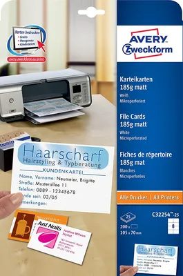 Produktbild von Avery C32254-25, Laser/Inkjet, Weiß